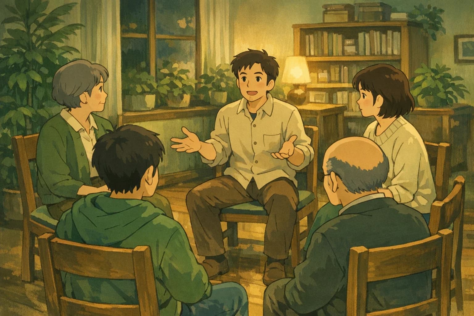 A coaching session — Ghibli illustration