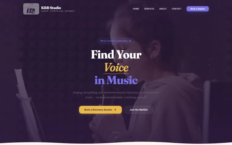KRB Studio website screenshot